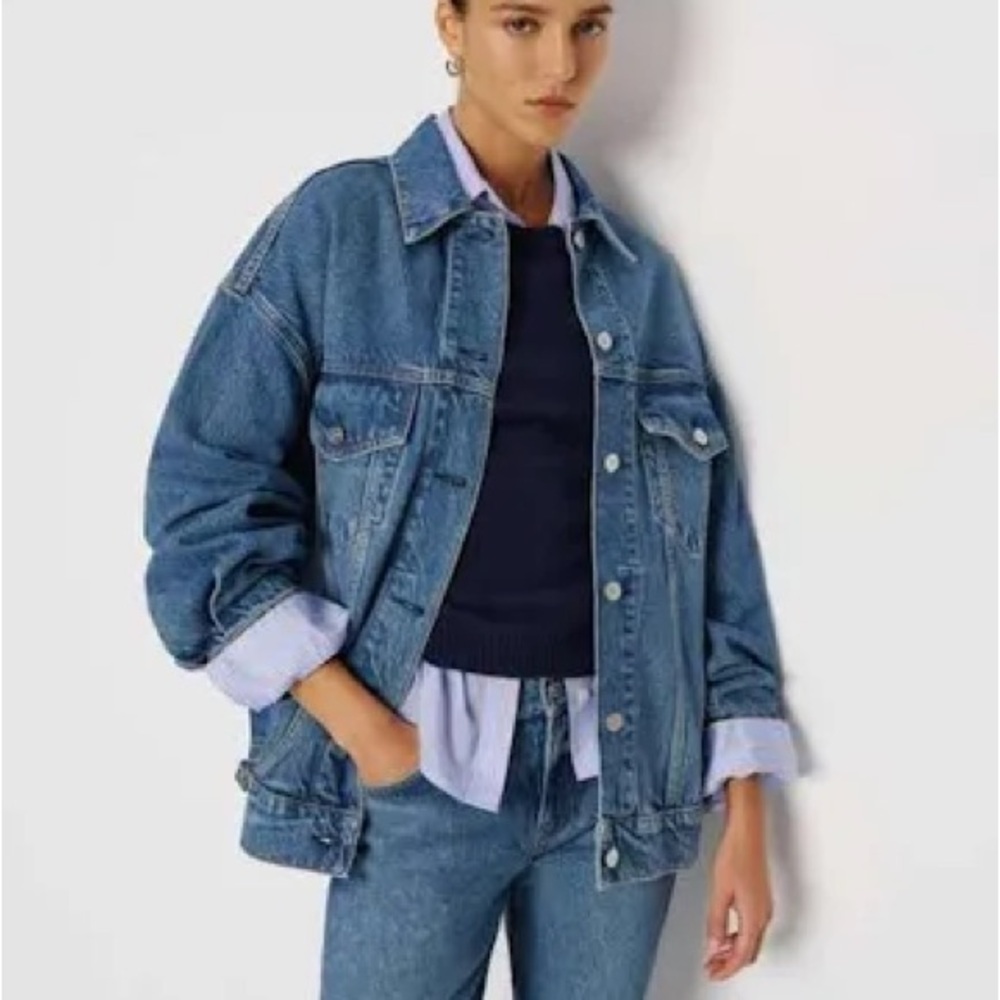 Reformation Brooks Pelican Blue Denim Jacket